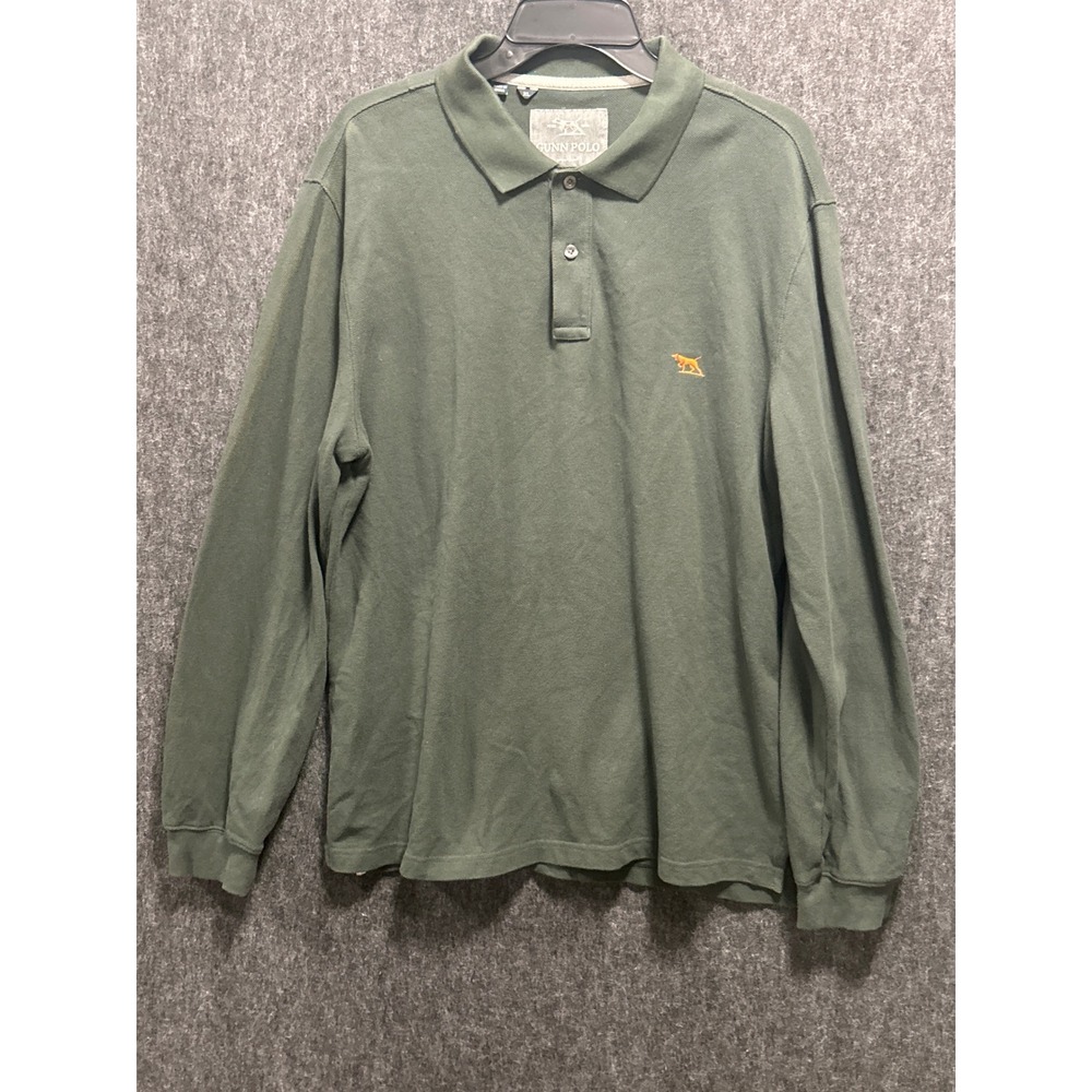 Rodd & Gunn Long Sleeve Polo Mens XL Green Sports Fit Cotton Pique